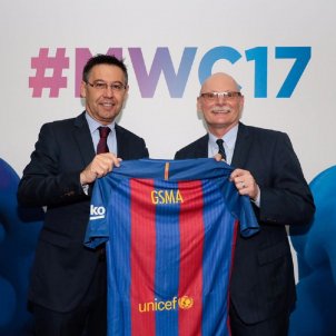 Josep Maria Bartomeu John Hoffman Mobile World Congress FC Barcelona Josep Maria Bartomeu John Hoffman Mobile World Congress FC Barcelona