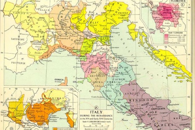 Mapa península italiana segles XV i XVI