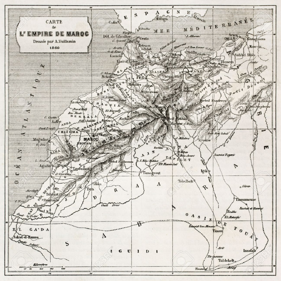 Mor Joaquim Gatell. Mapa Marroc 1860. Erhard i Bonaparte