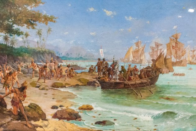 Desembarque de Pedro Álvares Cabral em Porto Seguro em 1500 by Oscar Pereira da Silva (1865–1939)