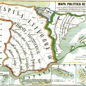 Mapa de l'Espanya governada pels liberals. Mitjans del segle XIX. Font arxiu d'ElNacional Mapa de l'Espanya governada pels liberals. Mitjans del segle XIX. Font arxiu d'ElNacional