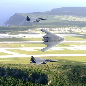 Guam B 2 and F 15 over Andersen Air Force Base (Cecilio Ricardo) Guam B 2 and F 15 over Andersen Air Force Base (Cecilio Ricardo)