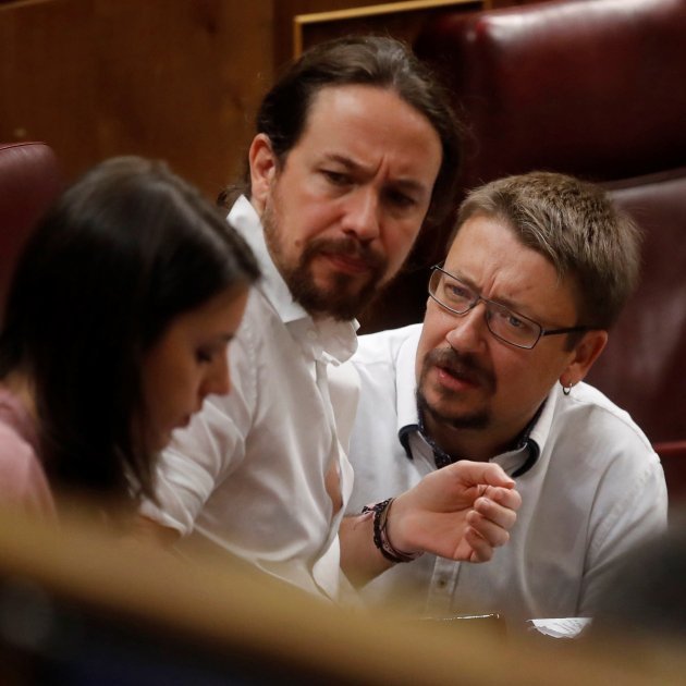 Pablo Iglesias i Xavier Domènech al Congrés / EFE