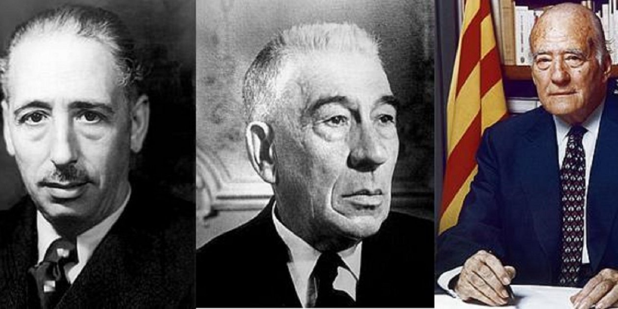 Compañeros, Irla y Tarradellas. Fuente Galería de Presidentes. Generalidad de Catalunya