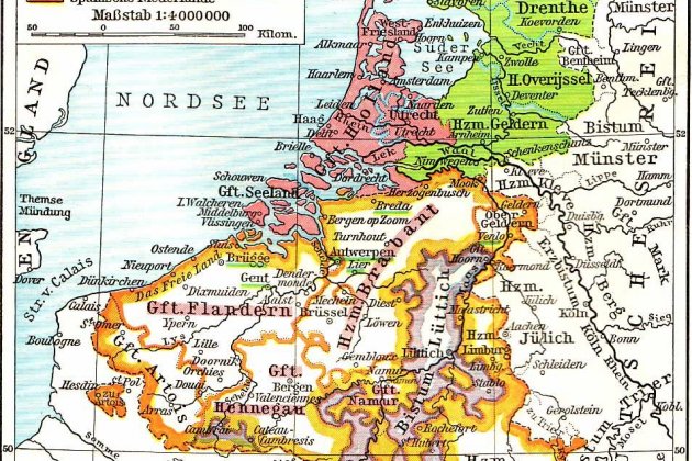 Países Bajos. 1559-1600. Fuente: Online Maps Blog
