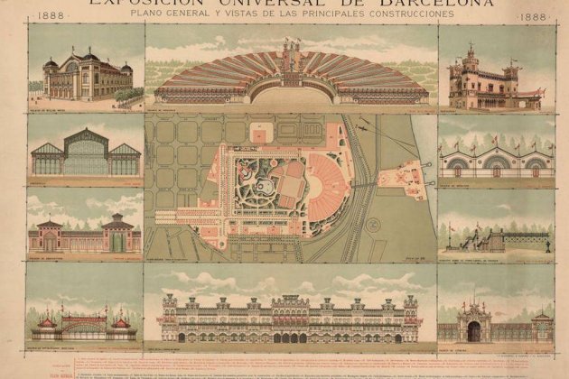 Se clausura la Exposición Universal de Barcelona de 1888. Cartel de la Exposición. Fuente Wikimedia Commons