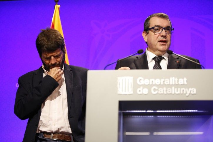 Albert Batlle, director general de la Policia i Jordi Jané, conseller d'interior aquest dissabte a la Generalitat / Sergi Alcàzar