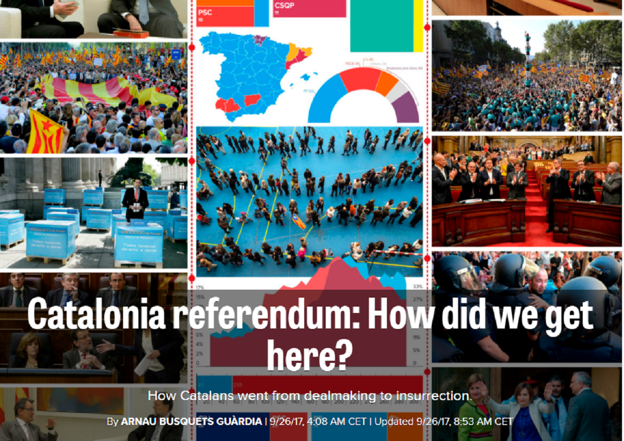 "From dealmaking to insurrection": 'Politico' on the Catalan independence movement
