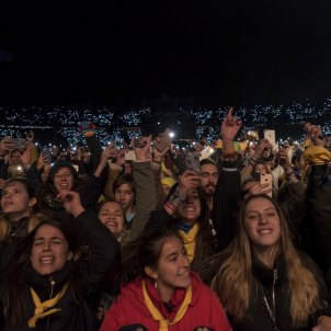 Barcelona's Olympic Stadium demands release of the imprisoned Catalan leaders Barcelona's Olympic Stadium demands release of the imprisoned Catalan leaders
