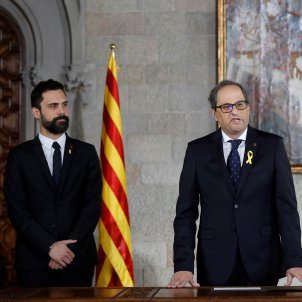 Quim Torra sworn in as Catalan president in simple ceremony to protest repression Quim Torra sworn in as Catalan president in simple ceremony to protest repression
