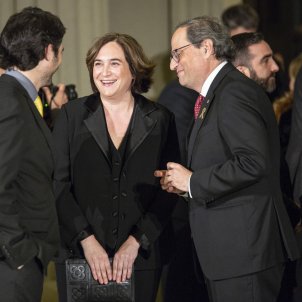 Quim Torra and Ada Colau walk out on formal greeting for Spain's king Felipe Quim Torra and Ada Colau walk out on formal greeting for Spain's king Felipe