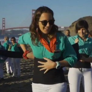Catalonia's "castell" human towers reach the Golden Gate Bridge Catalonia's "castell" human towers reach the Golden Gate Bridge