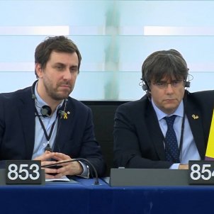 Video: Puigdemont's protest in the European Parliament over Junqueras's absence Video: Puigdemont's protest in the European Parliament over Junqueras's absence