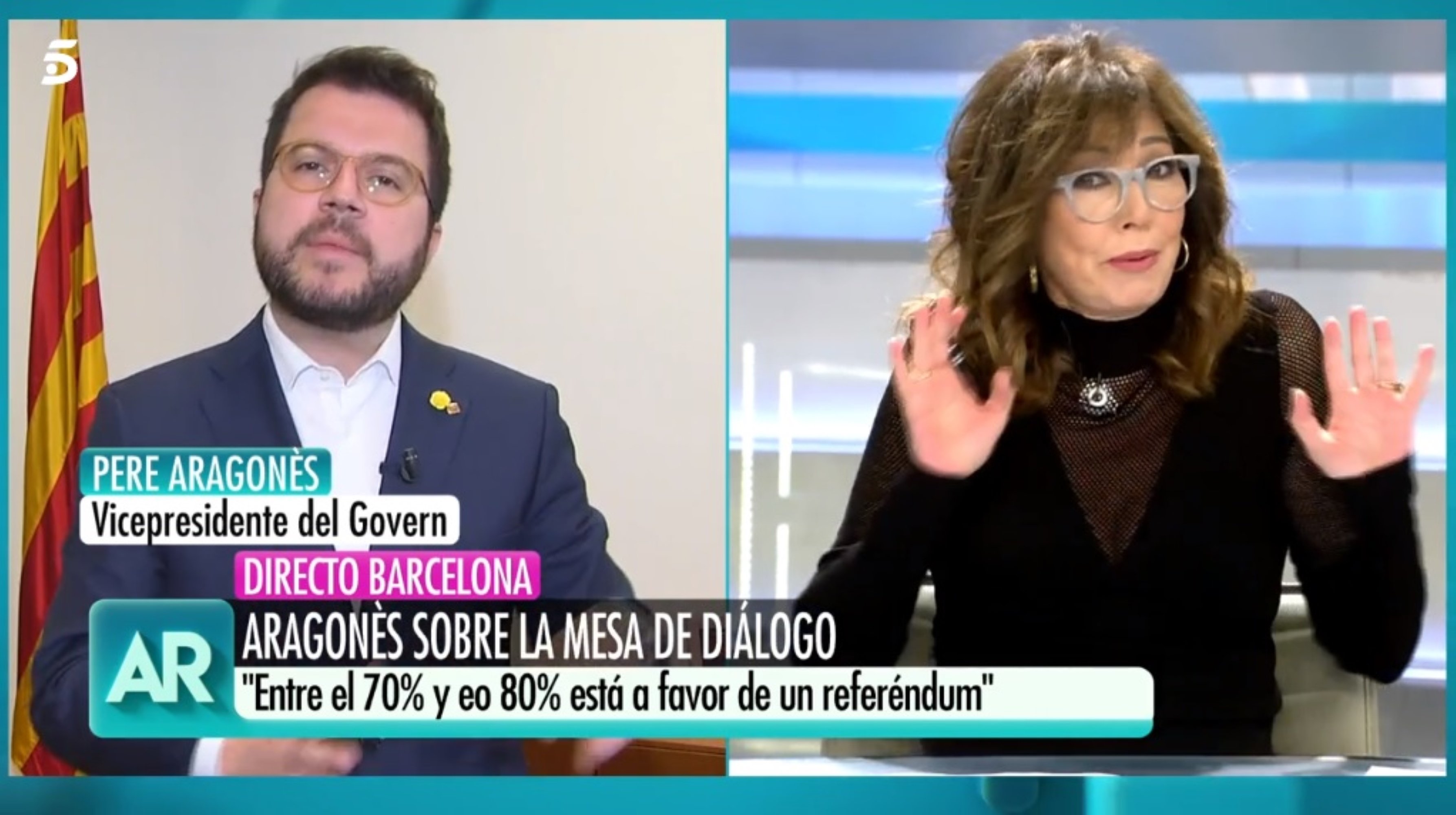 Aragonès deixa en evidència Ana Rosa pel referèndum: "La Constitución no dice eso"