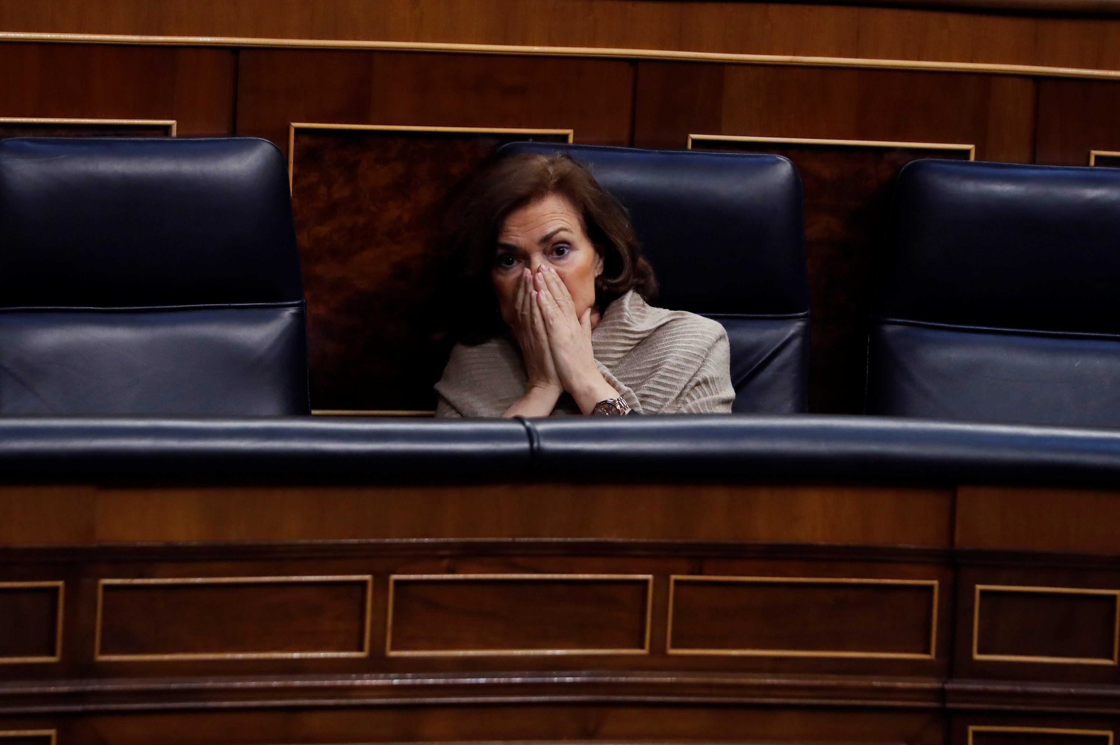 Escalofriante foto de la vicepresidenta del Gobierno en el escaño