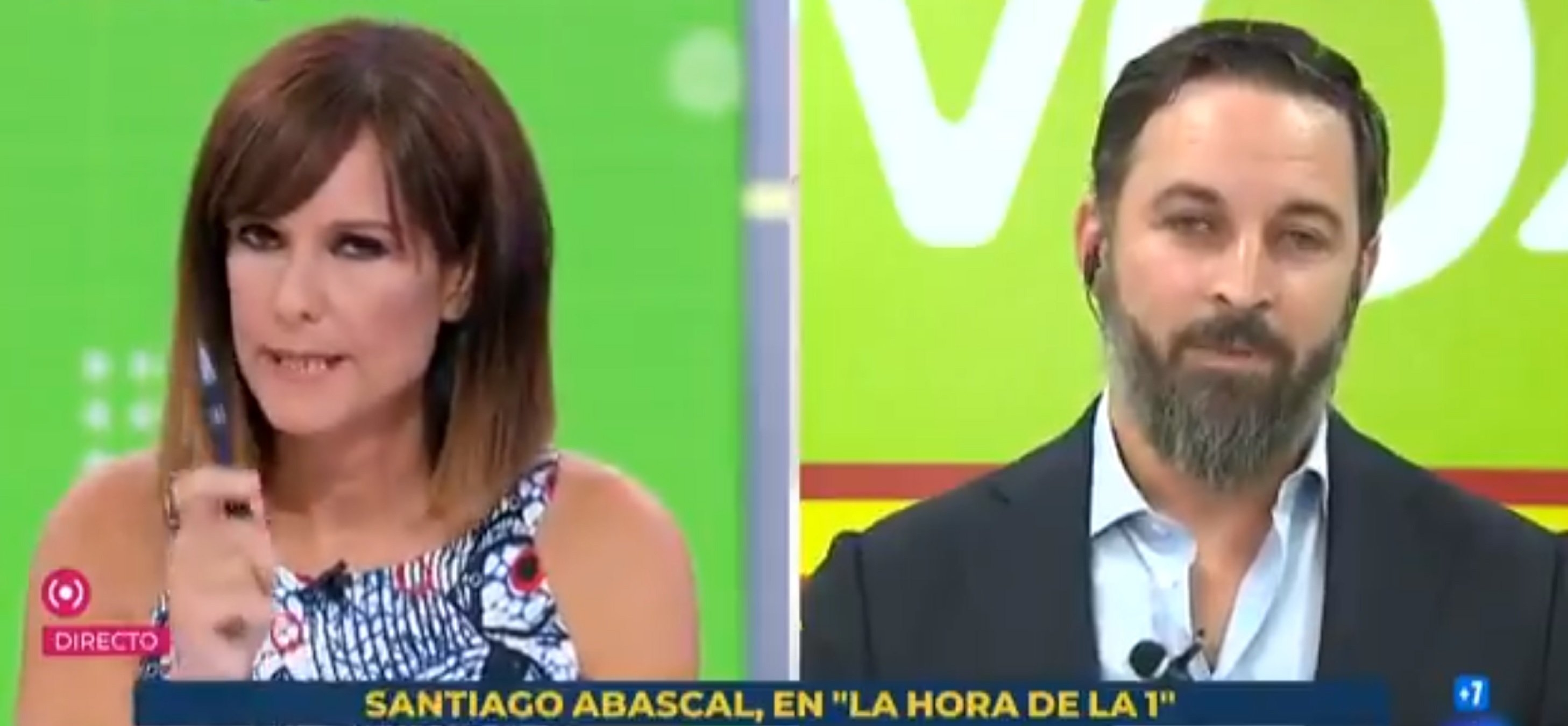 Santiago Abascal chulea a Mónica López en directo: "No les riña", "No contesto"
