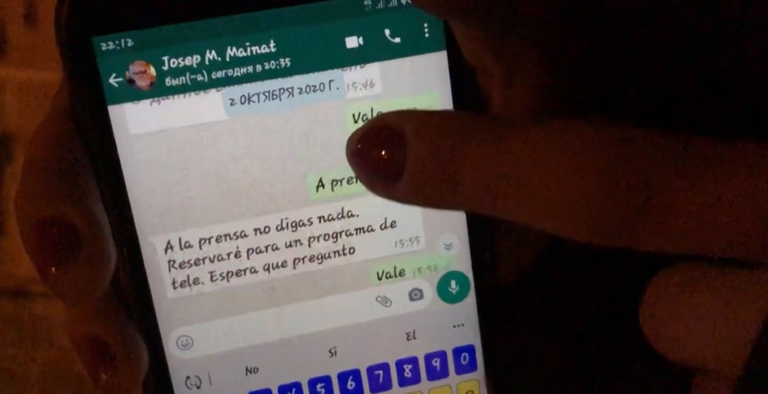 Whatsapps entre Mainat y la escort Alina sobre lo que cobra: "Solo 3000 euros"