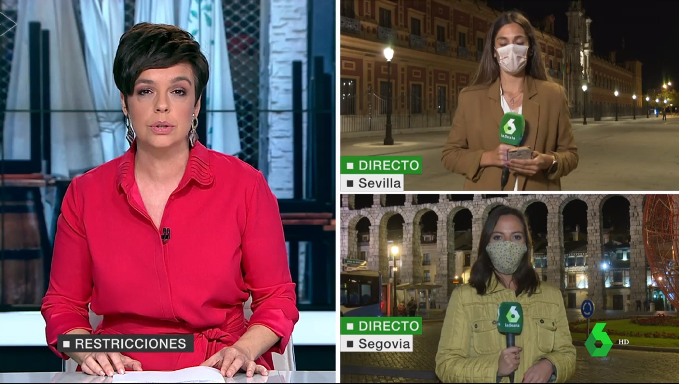 Inédito gesto en directo de la catalana Cristina Villanueva: mascarilla en plató