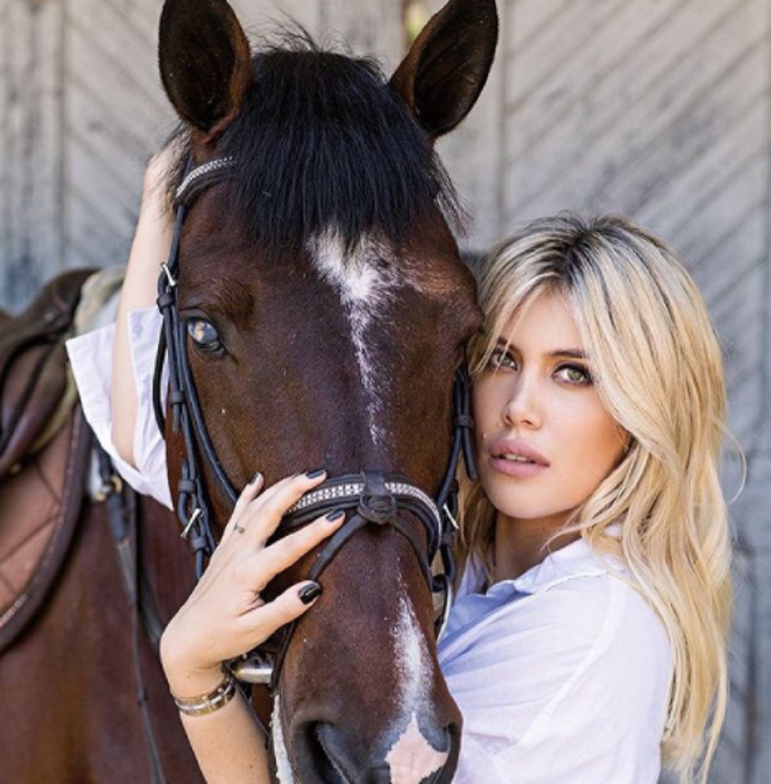 Wanda Nara, a los tribunales por una foto desnuda con un caballo