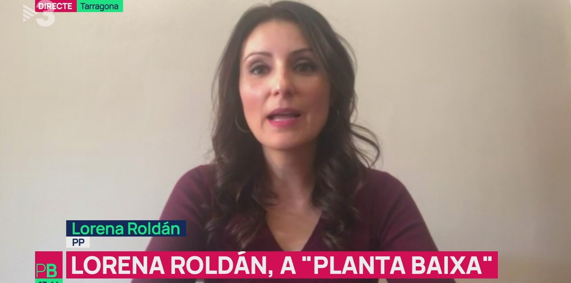 Lorena Roldán en el programa de Ustrell tras  poner a parir a Puigdemont en TV3