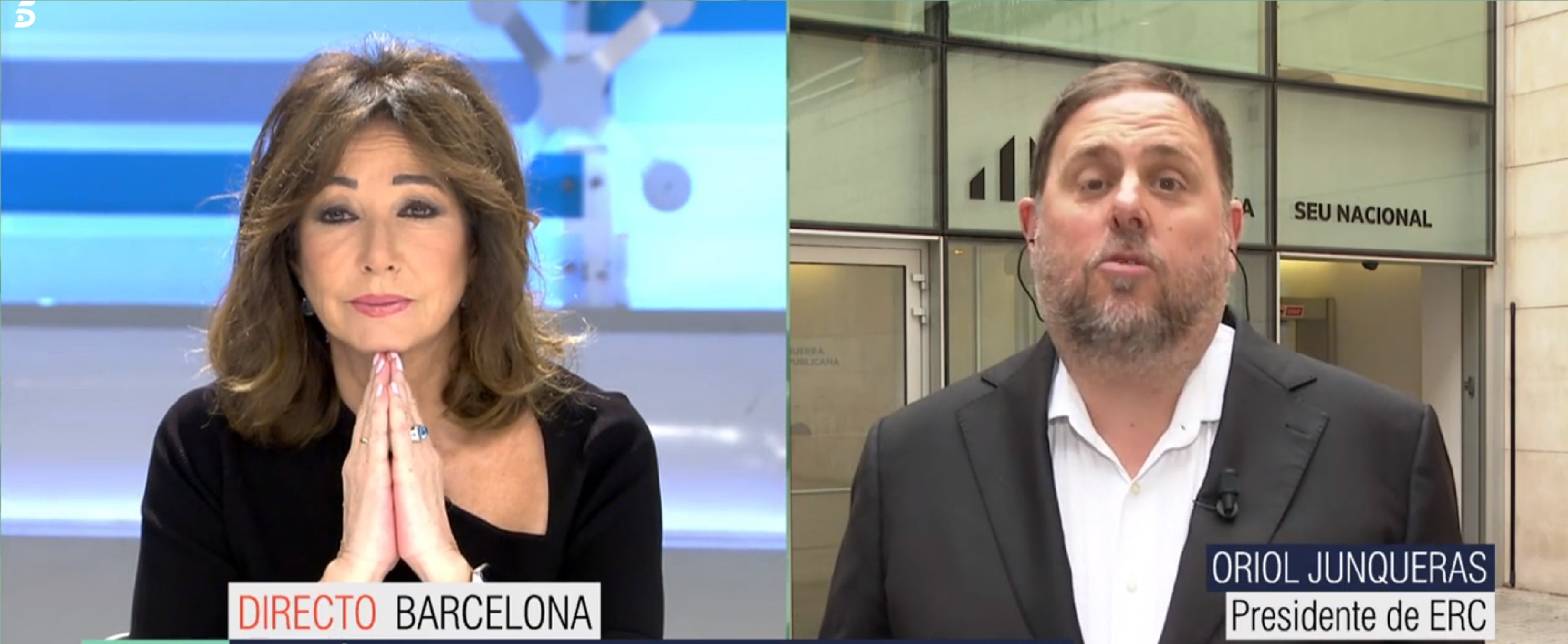 Oriol Junqueras ensorra Ana Rosa Quintana en directe, que n'ha sortit escaldada