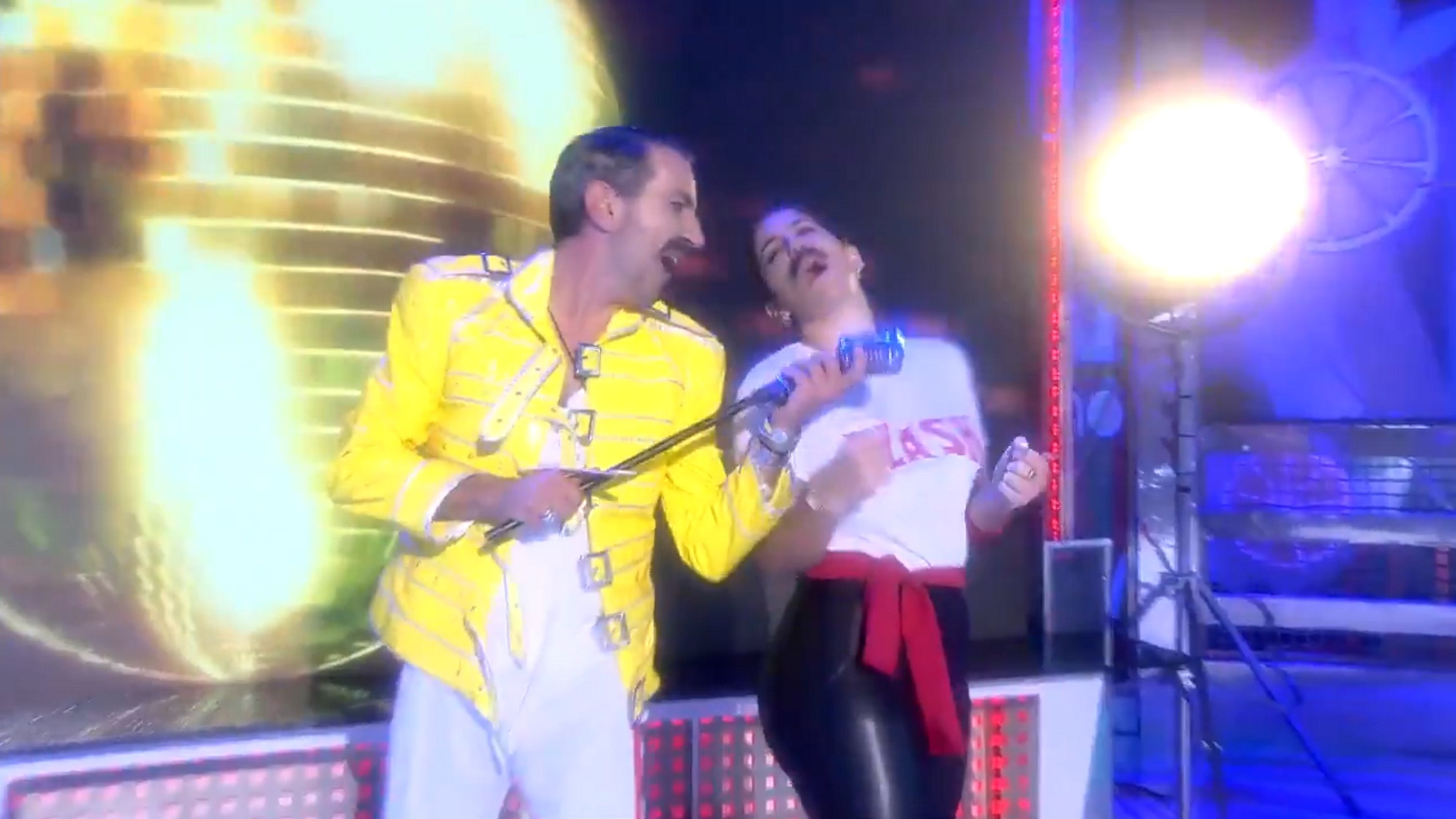 Escenas impactantes en 'Sálvame' imitando a Freddy Mercury: la red se troncha