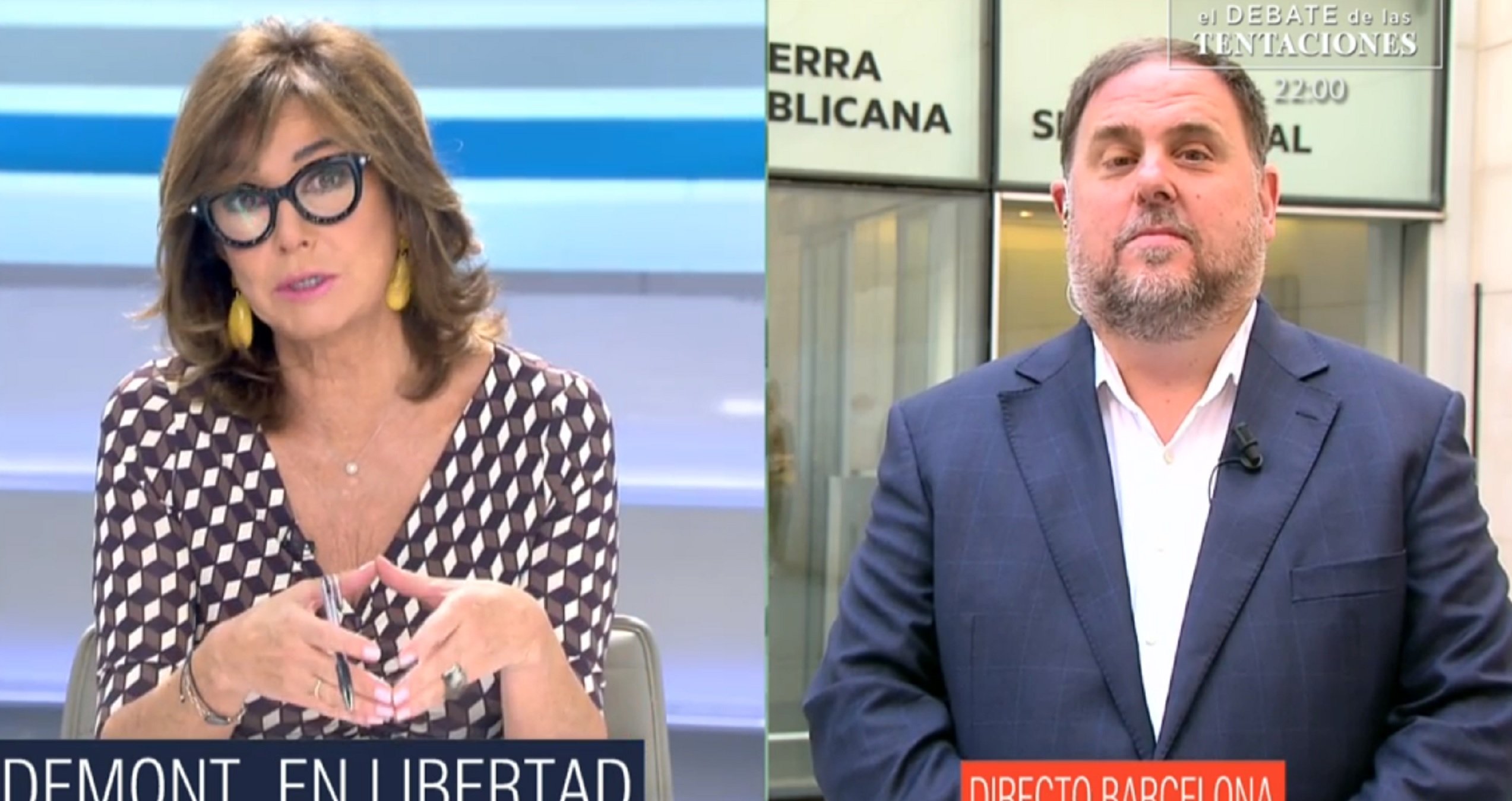 Hunden a Ana Rosa Quintana por lo que dice a Oriol Junqueras: "vergüenza"