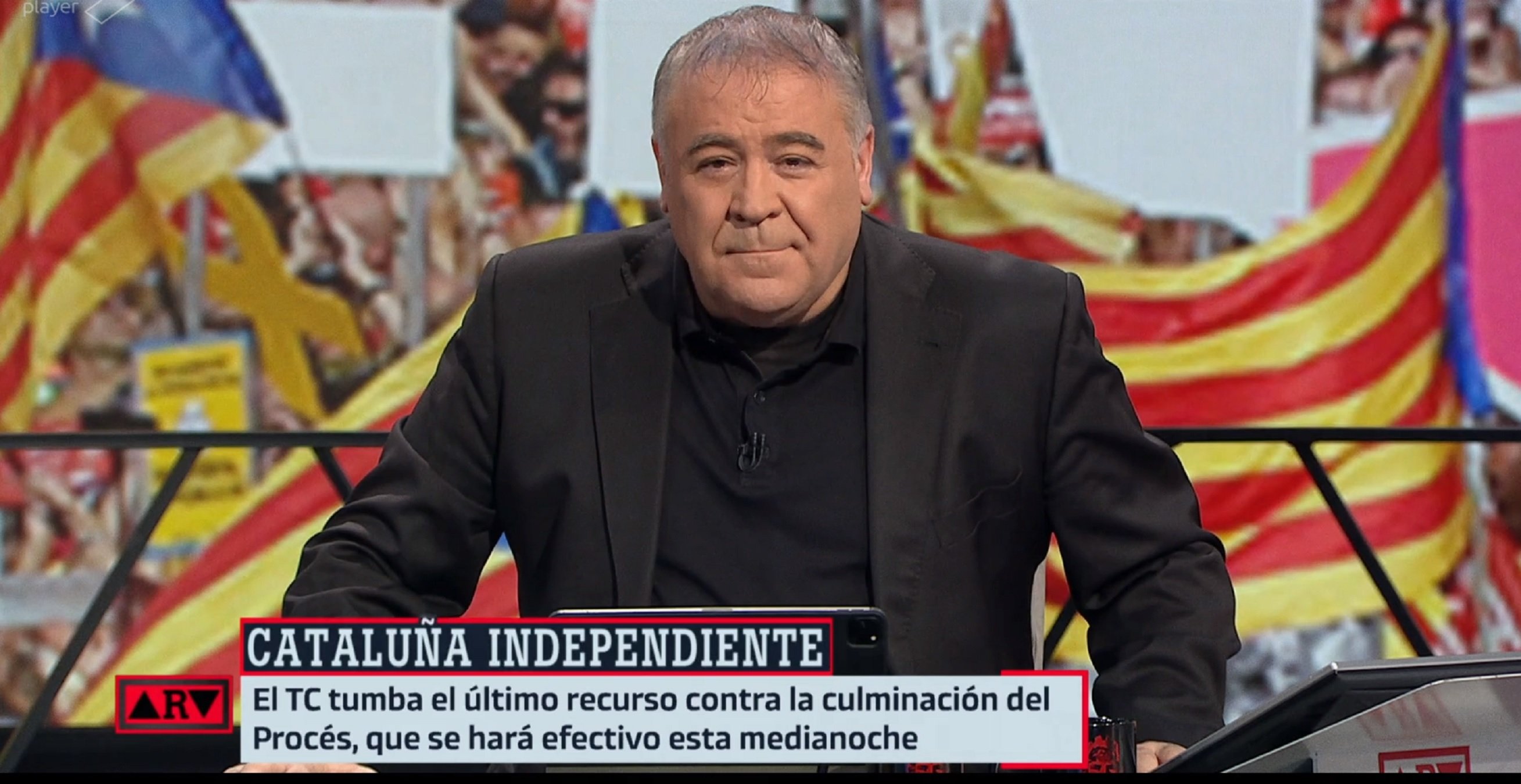 Ensurt a Antena 3: apareix Antonio G. Ferreras dient "Cataluña independiente"