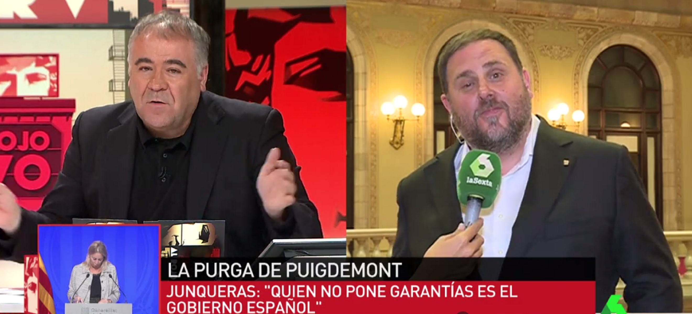 Los 'zascas' entre Junqueras y García Ferreras por el referéndum