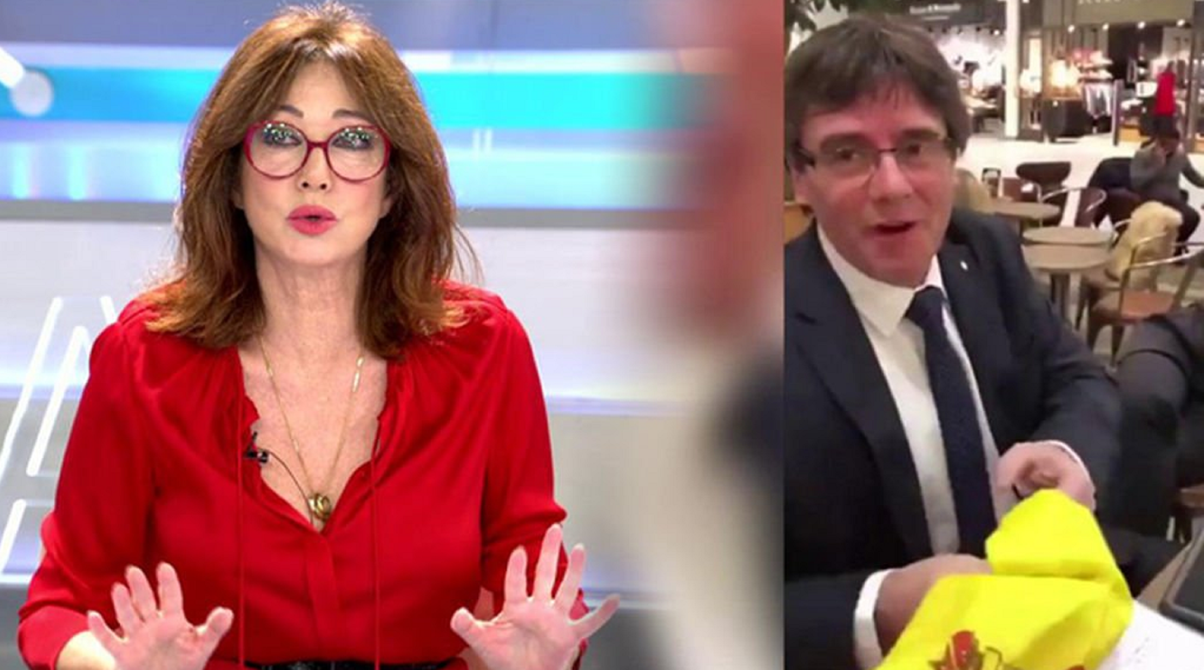 Ana Rosa entra en la polémica de la rojigualda en los morros de Puigdemont
