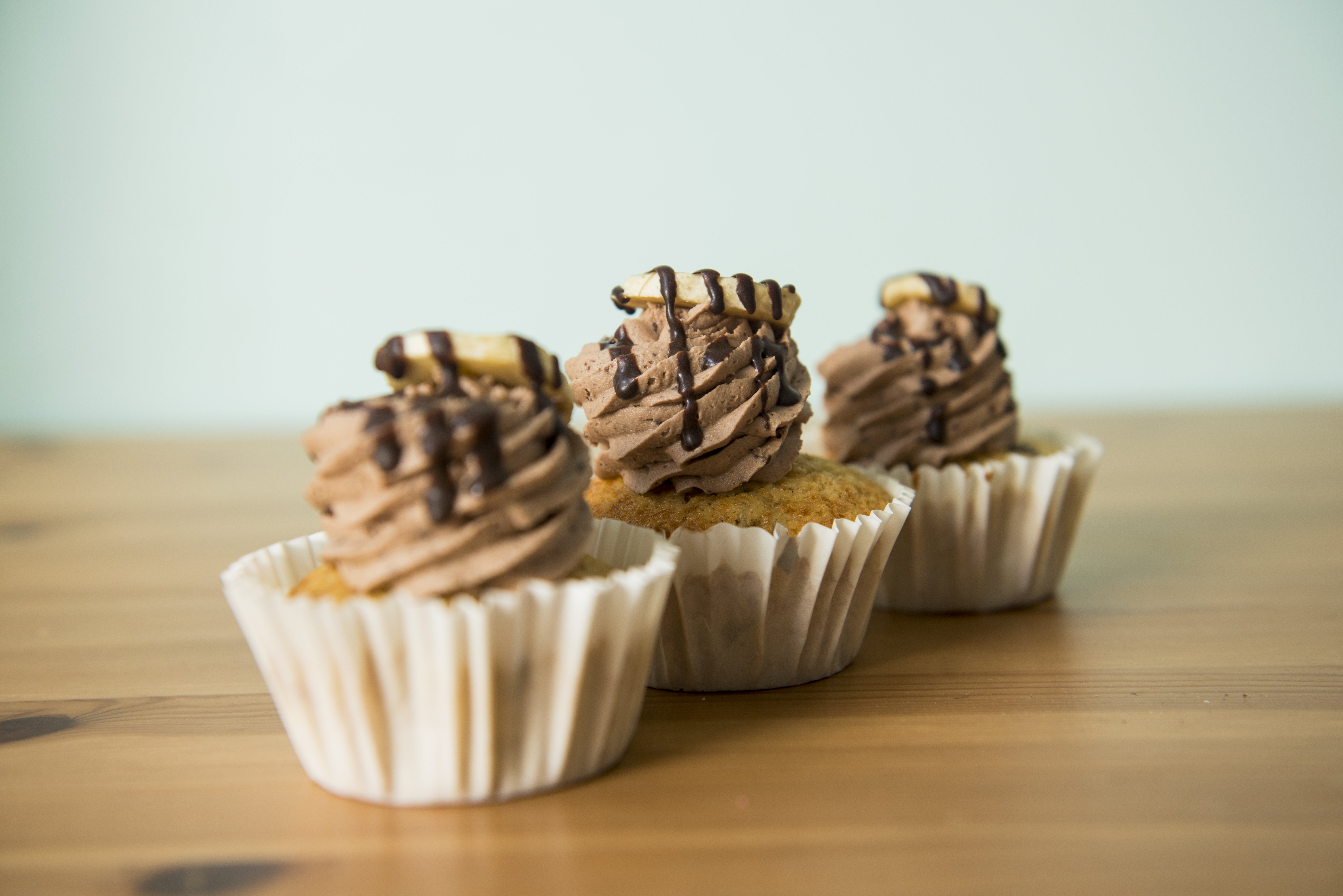 'Cupcakes' de plàtan i xocolata