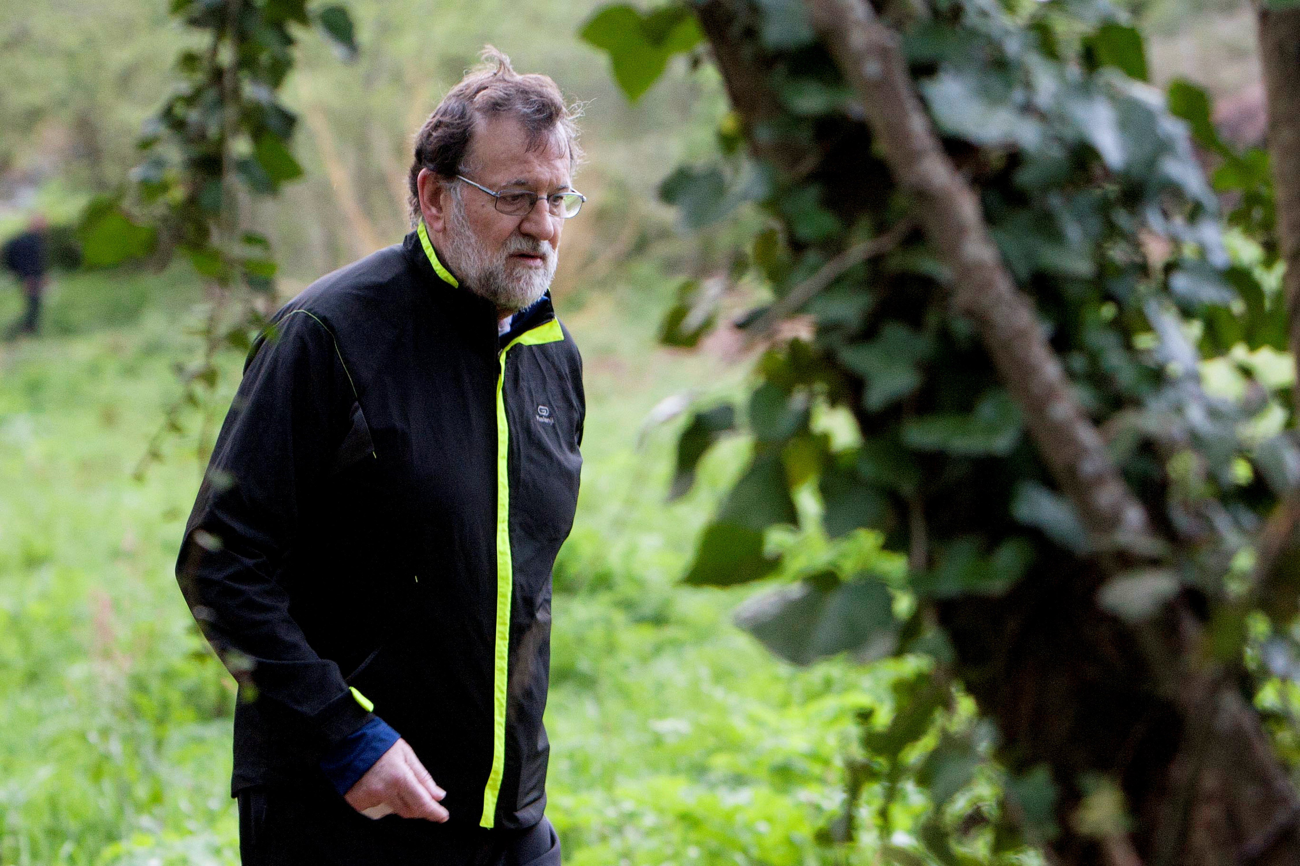 Mariano Rajoy empieza las vacaciones paseando por los bosques gallegos