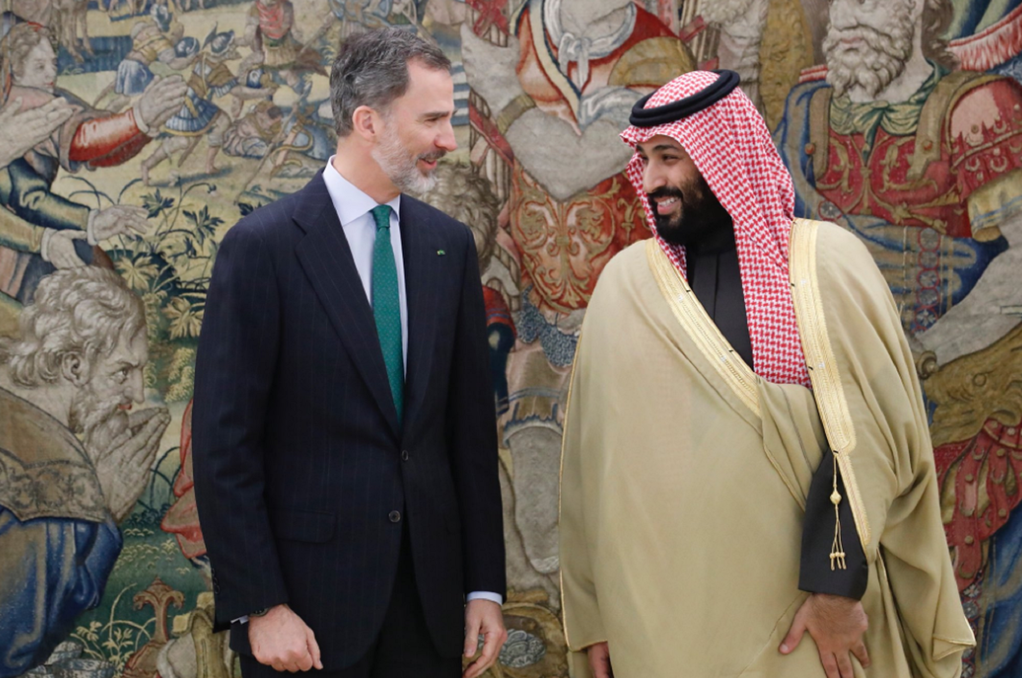 Felipe y Letizia, anfitriones del polémico príncipe de Arabia Saudí