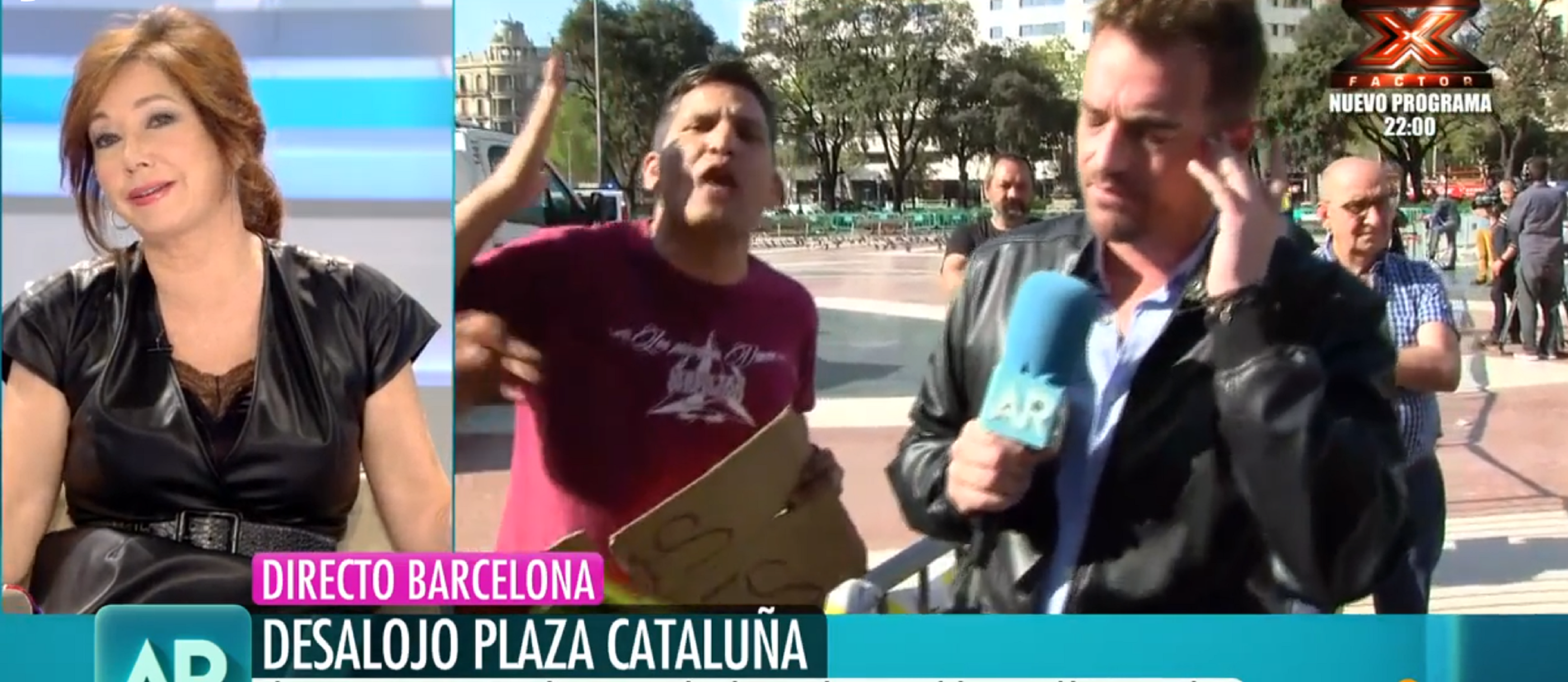 Un acampat de la plaça Catalunya a Ana Rosa: "¡Eres fascista y una ricachona!"