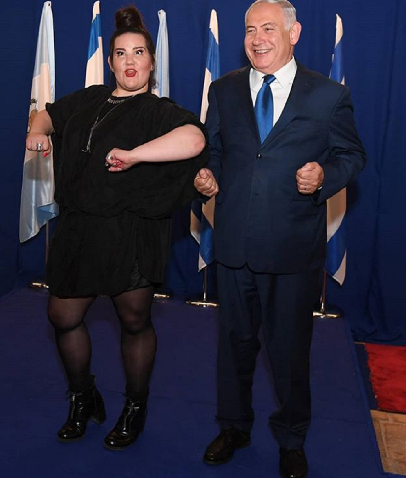 Polémico baile de la gallina de Netanyahu con la ganadora de Eurovisión