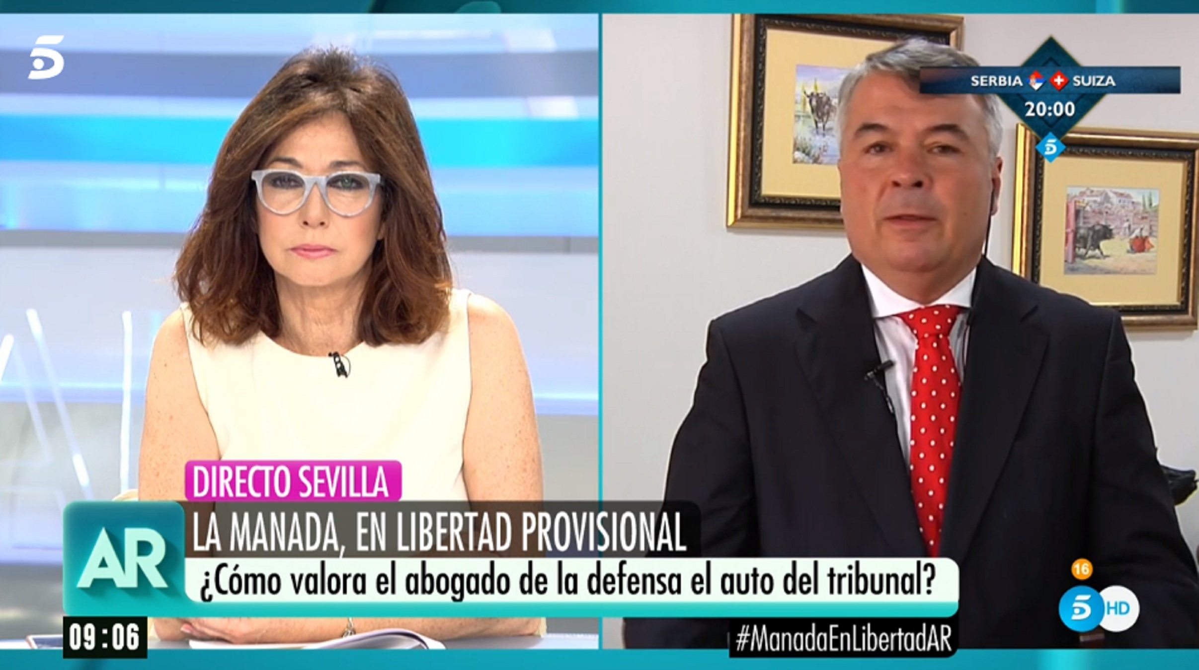 Ana Rosa s'enfronta en directe a l'advocat de La Manada: "No et passis"