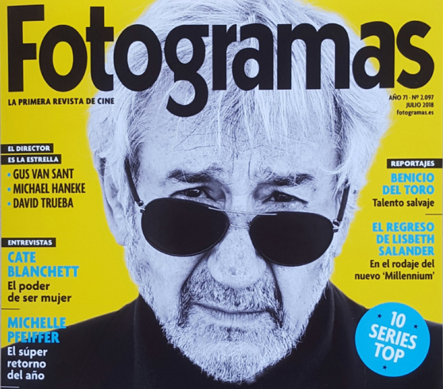 Escándalo en 'Fotogramas': la última portada catalana era amarilla y acaba azul