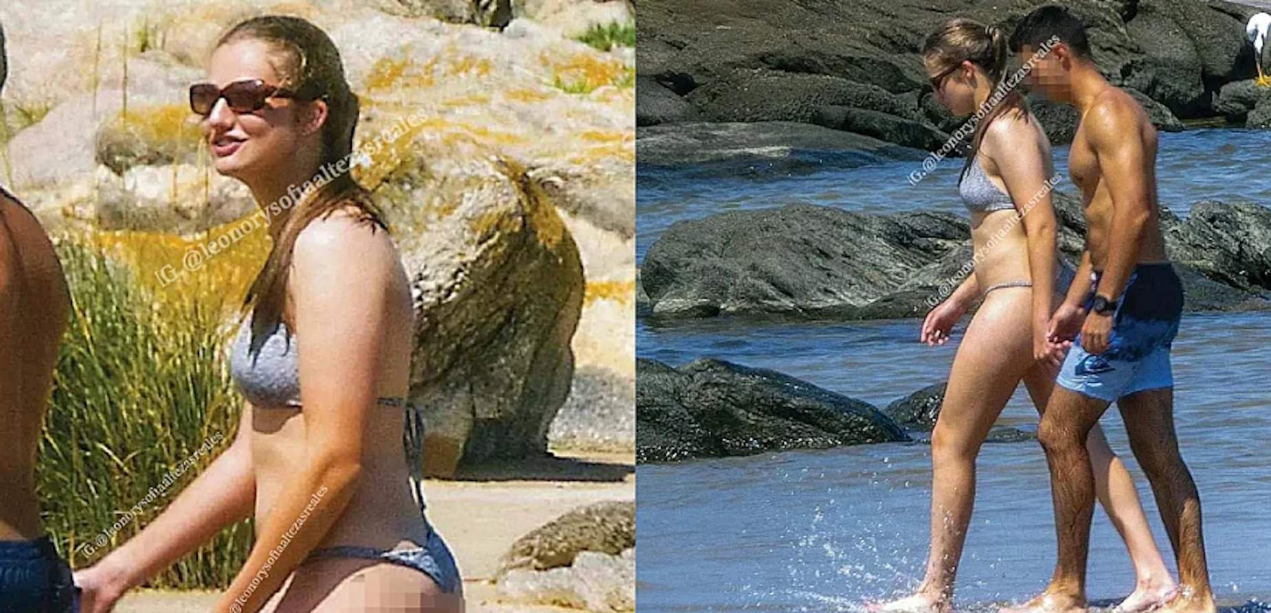 Noves fotos d'Elionor i el nòvio a cara descoberta: "Coqueteo caliente en las olas"