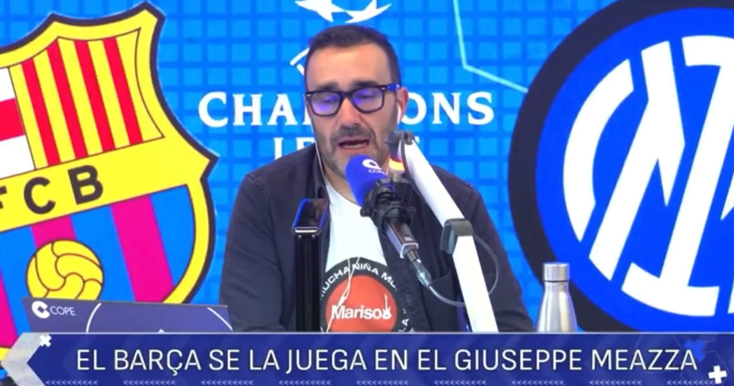 Intervenció èpica d'un culer des de Milà a la COPE. Frase final brutal, la cara de Castaño, un poema