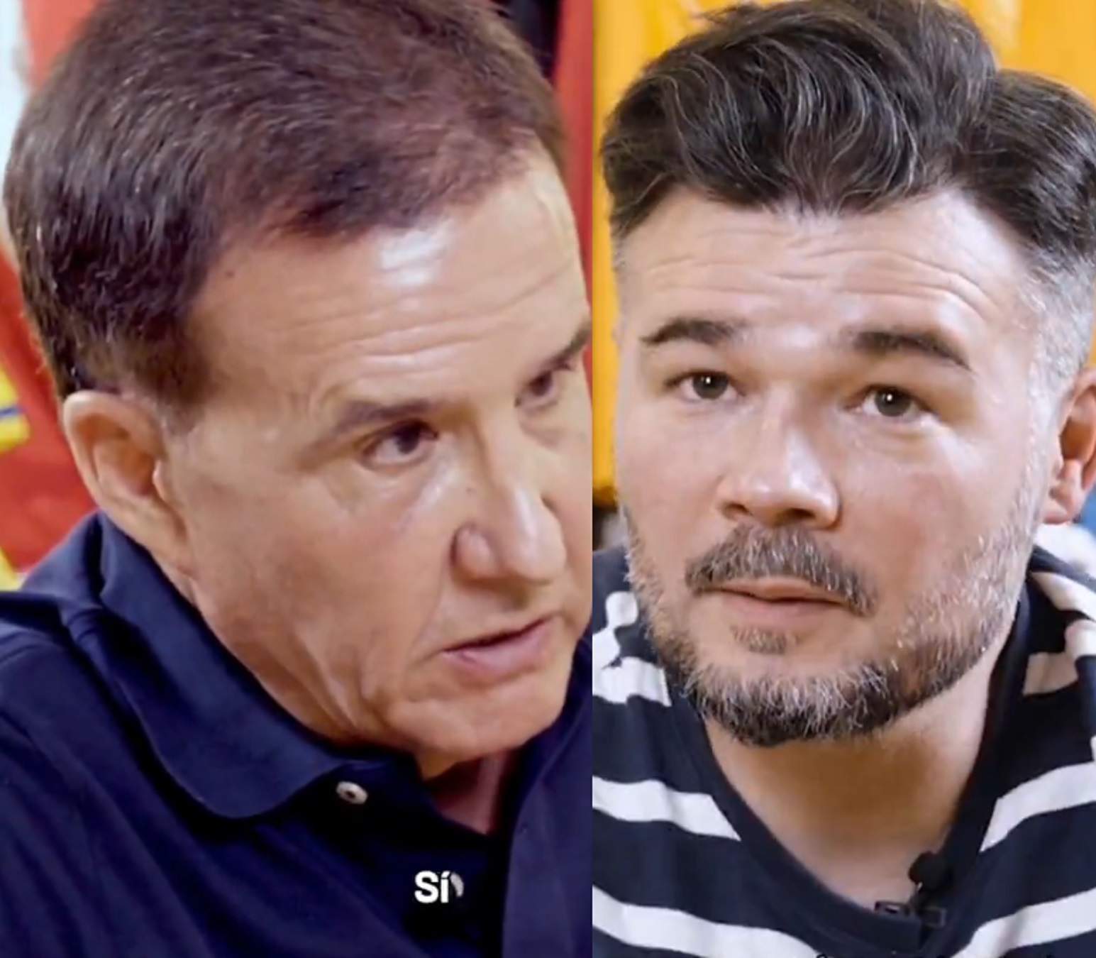 Rufián revela a De la Morena què li ha passat a Madrid: agafat pel coll, "me llevé una hostia", policia mirant