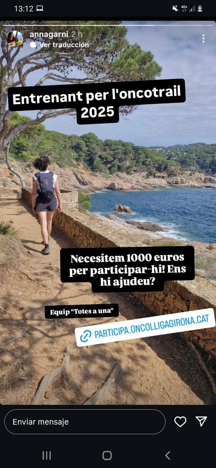 Una presentadora dels TN de TV3 recorre a peu la Costa Brava per un drama familiar