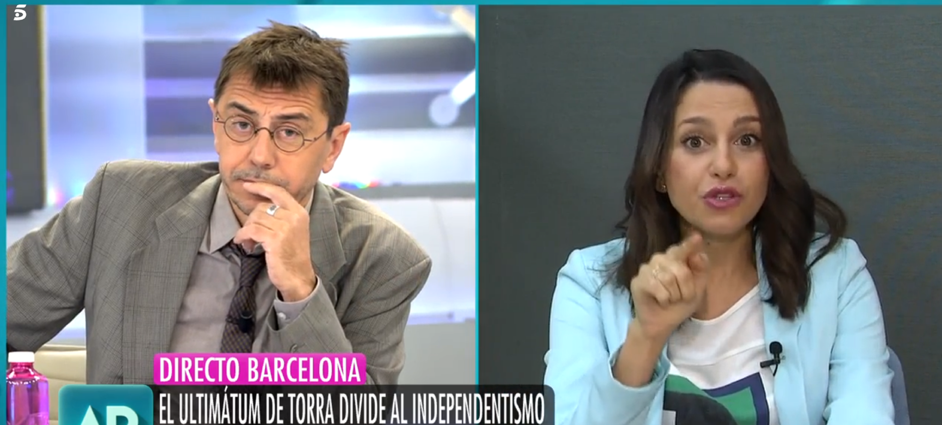 Arrimadas segueix la gira televisiva: baralla amb Monedero per la bandera