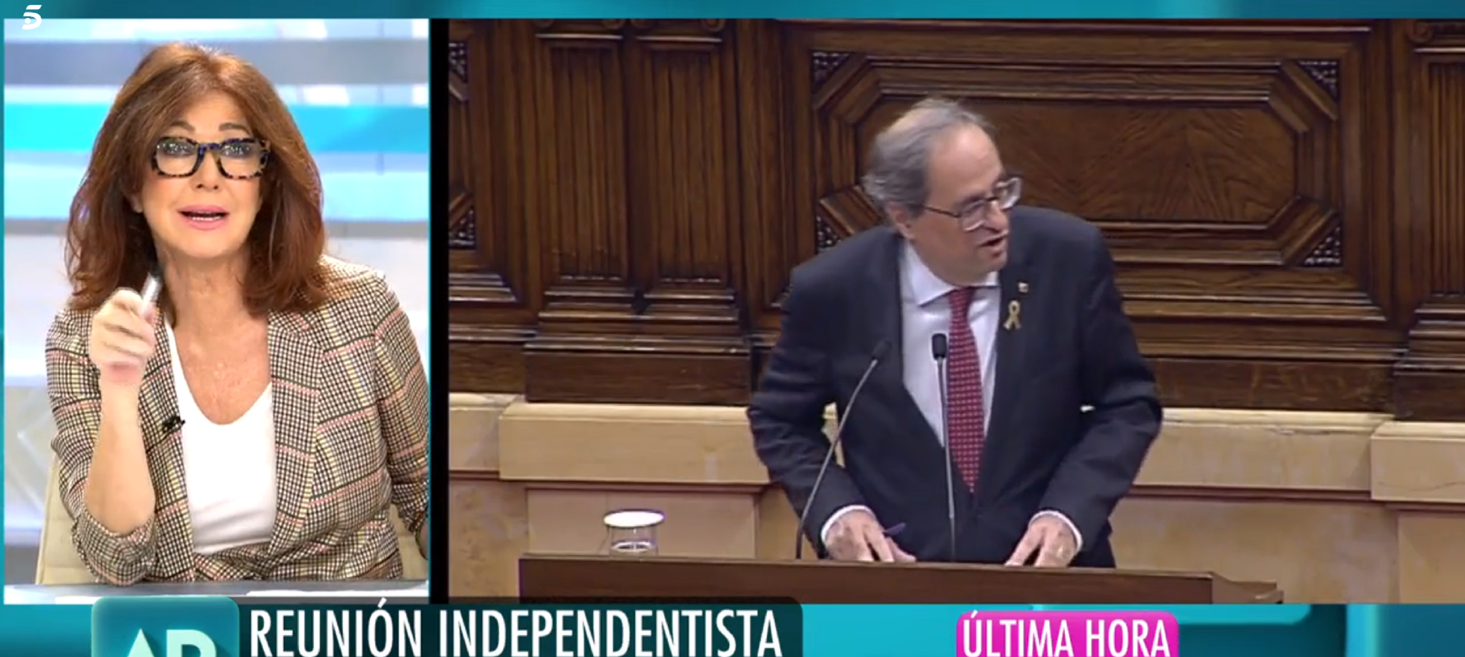 Ana Rosa pierde los papeles con Catalunya: "Quim Torra es como Aramís Fuster"