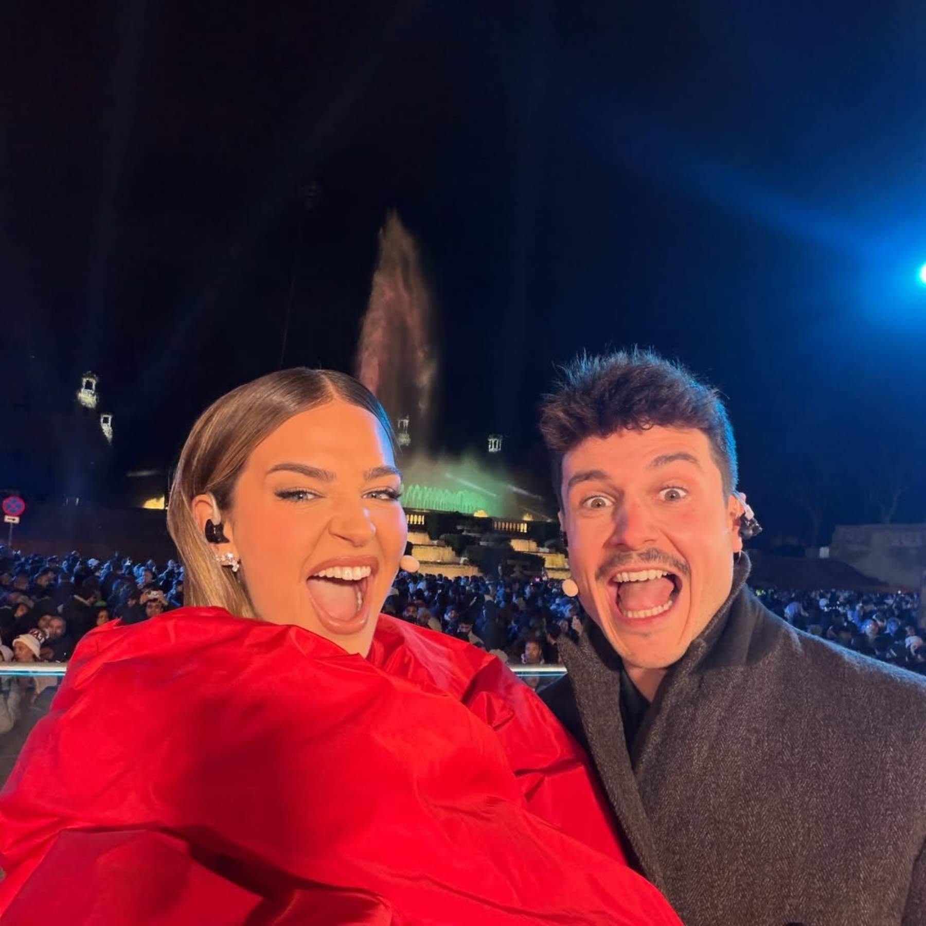 Laura Escanes i Miki Núñez mostren el darrere de càmeres de les campanades: mem viralíssim i molt d'amor