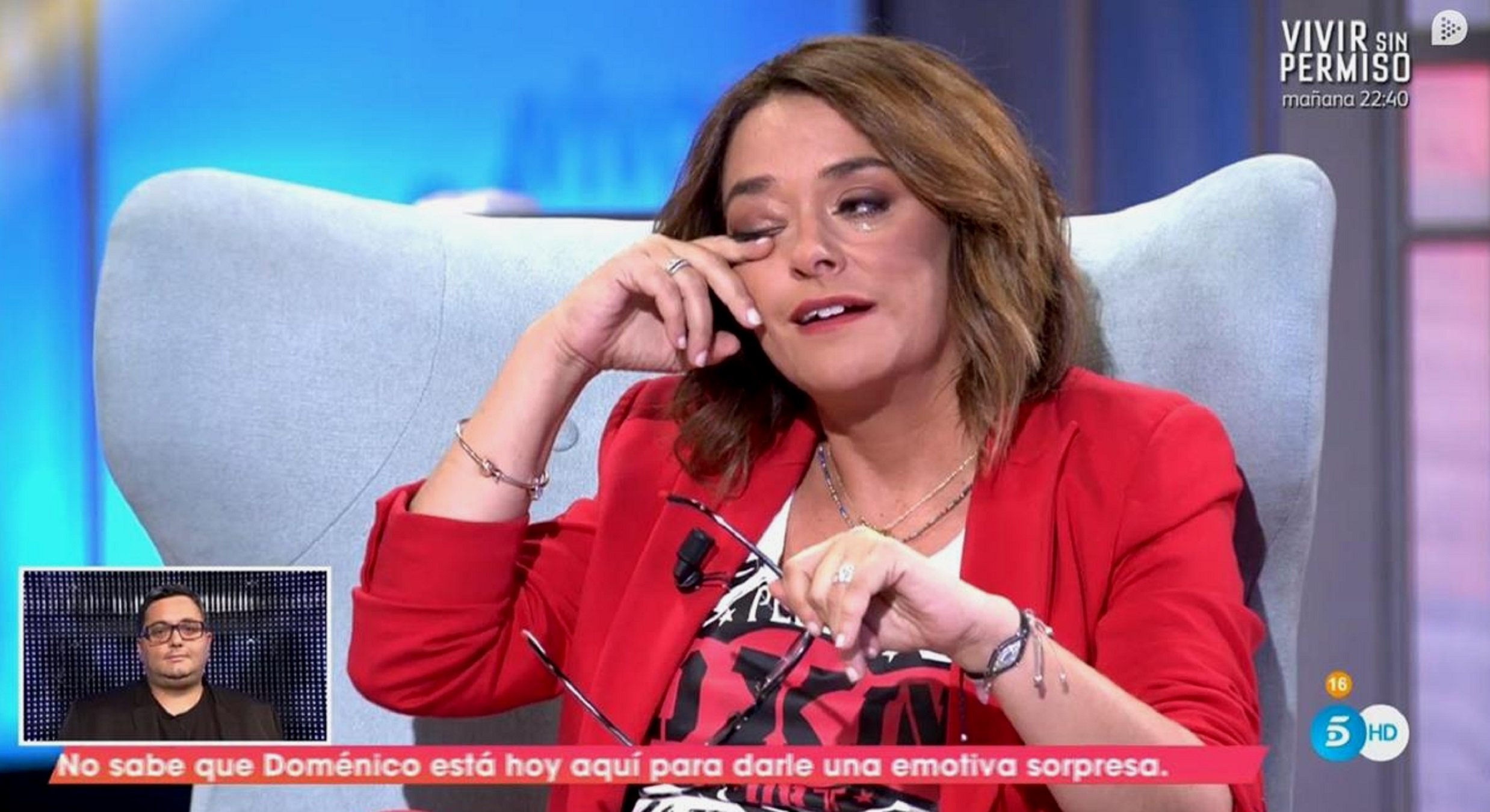 Toñi Moreno, totalment abatuda en una tendra entrevista a Pau Donés