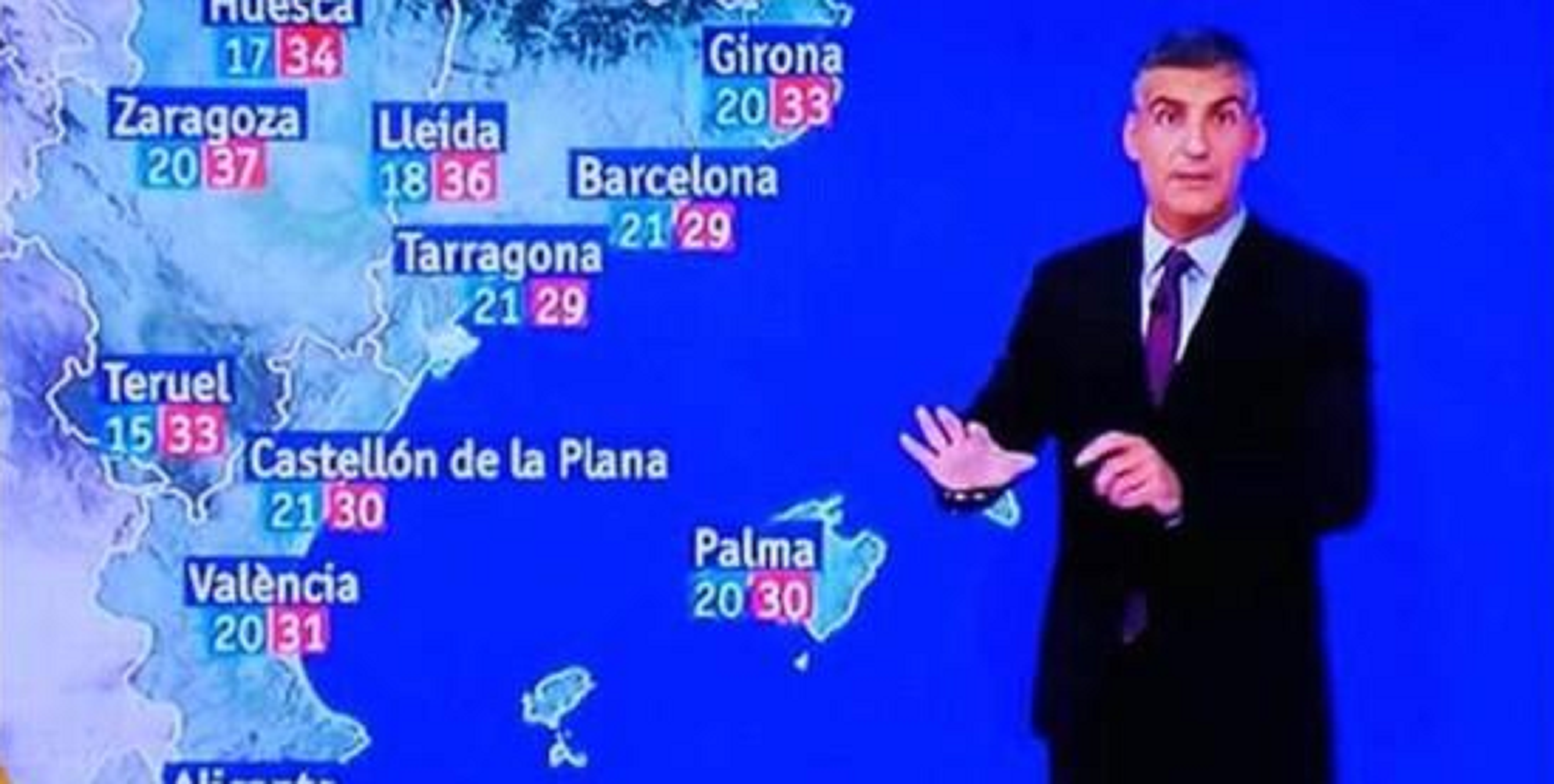 El unionismo acusa a TVE de hacer un mapa del tiempo de los Países Catalanes