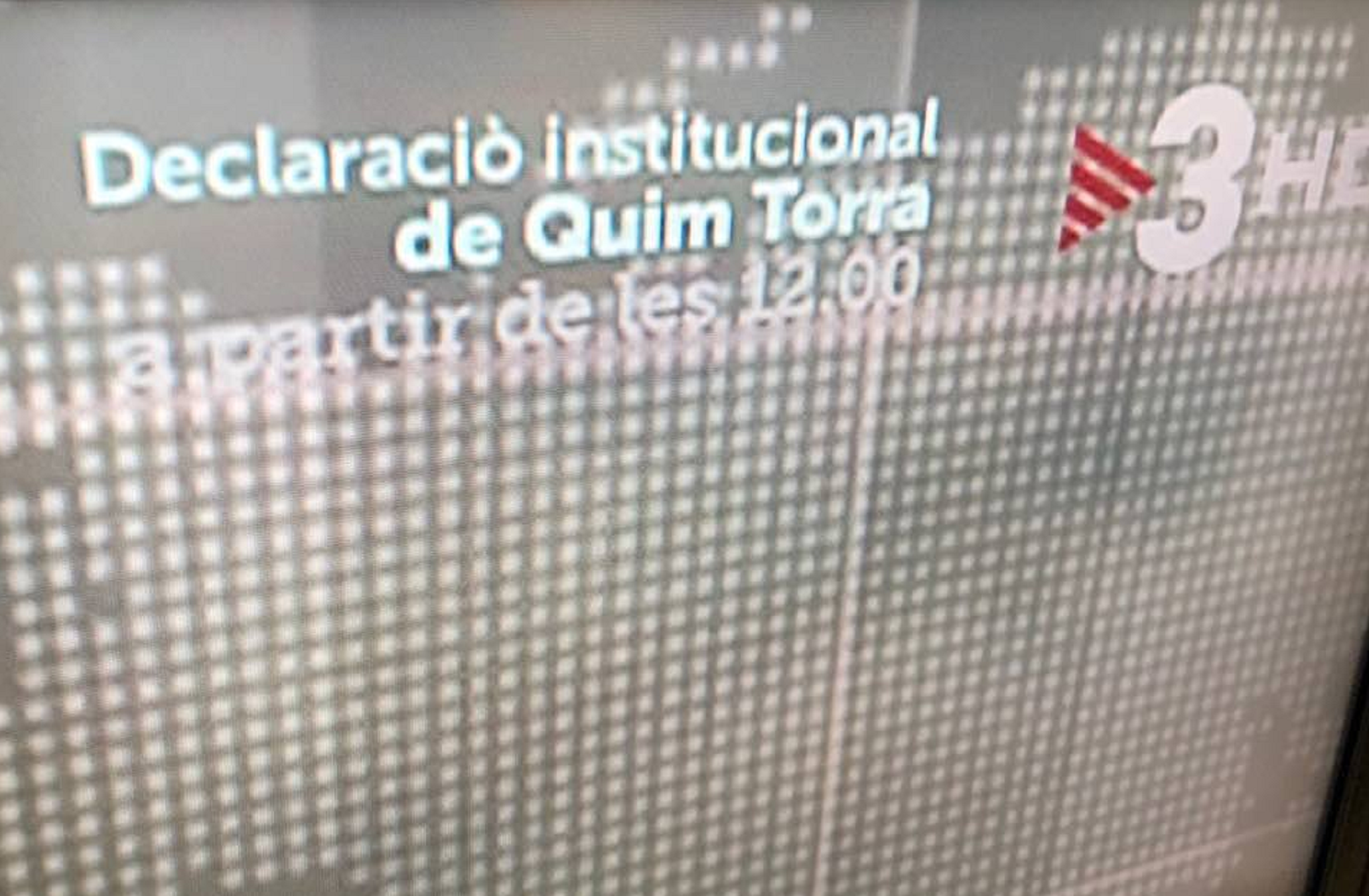 El rótulo de TV3 para anunciar a Torra: faltas de ortografía y sin "president"