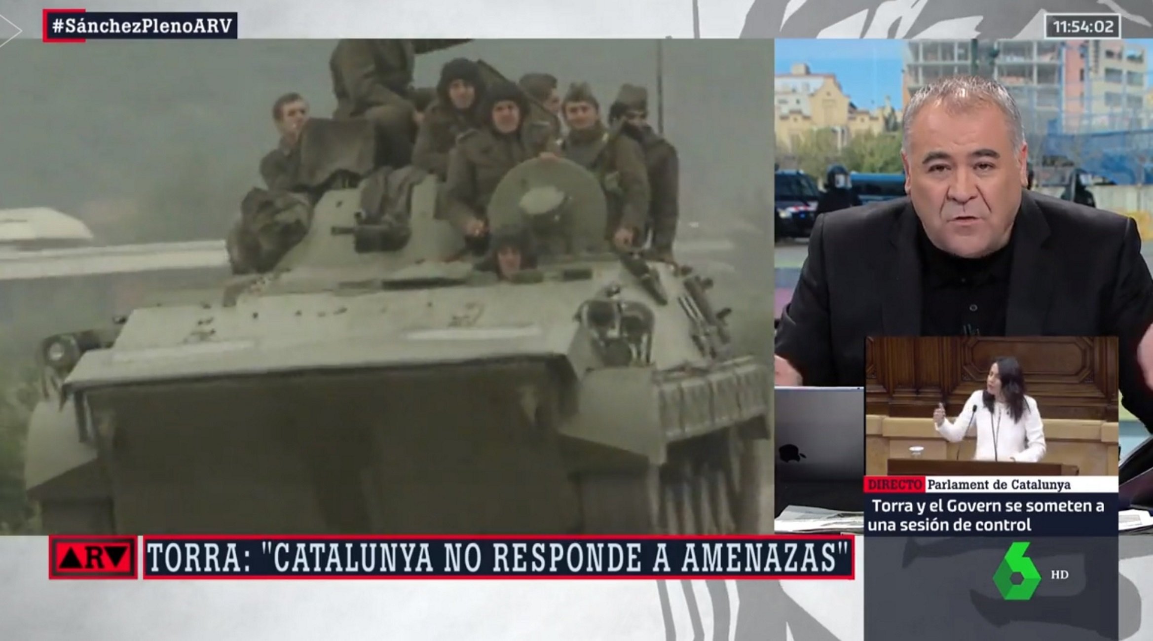 'Al rojo vivo' emite imágenes de las guerras de los Balcanes mientras hablan de Catalunya