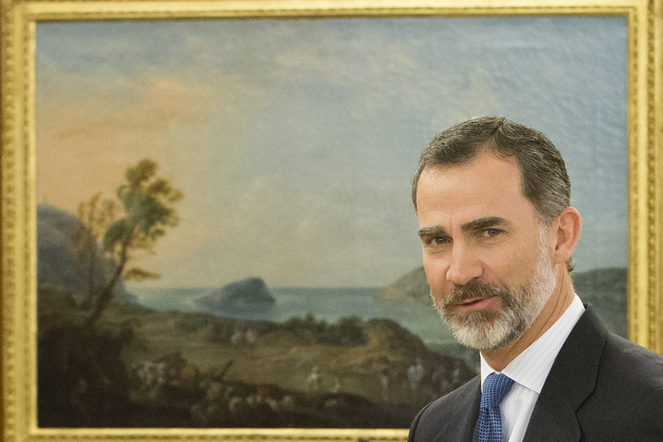 Así queda ya colgado el retrato de Felipe VI de 88 mil euros: caro y escondido