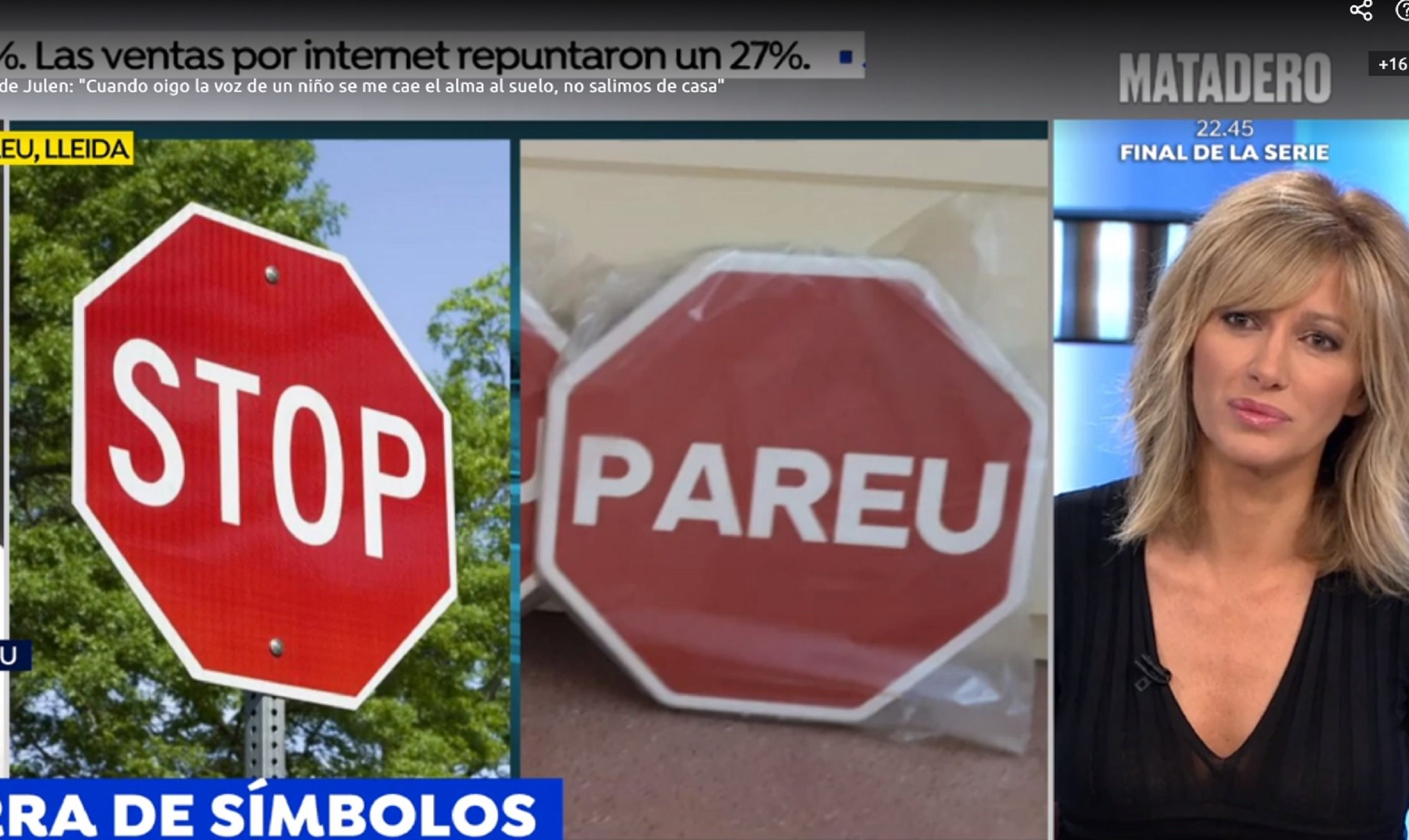 Guerra d'Antena 3 contra un poble lleidatà amb senyals de "Pareu" i no "Stop"